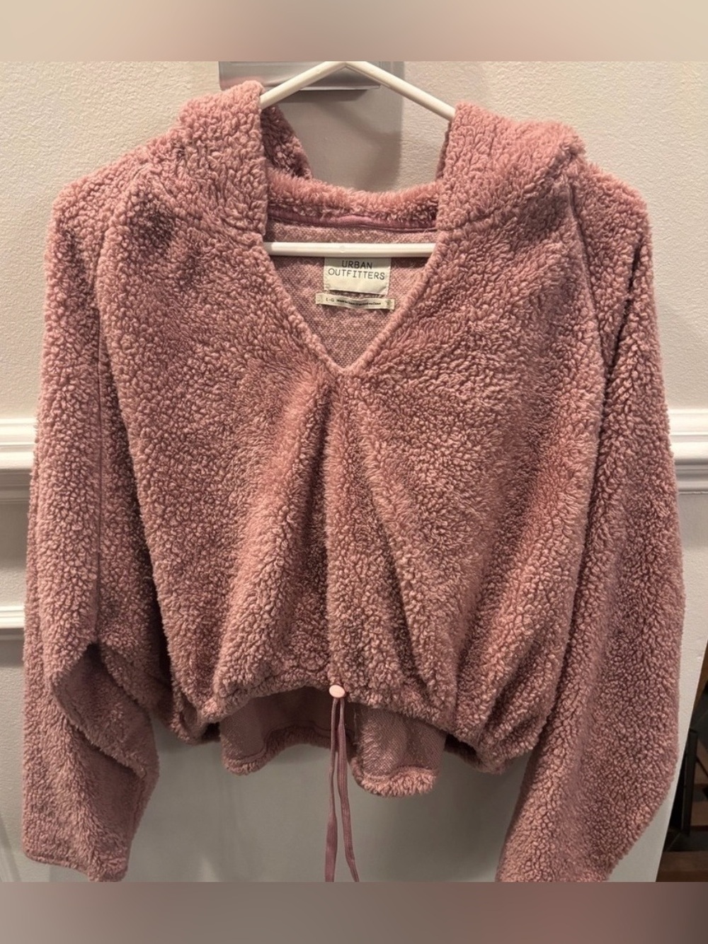 Urban Outfitters Rose Pink Sherpa Hoodie Jacket